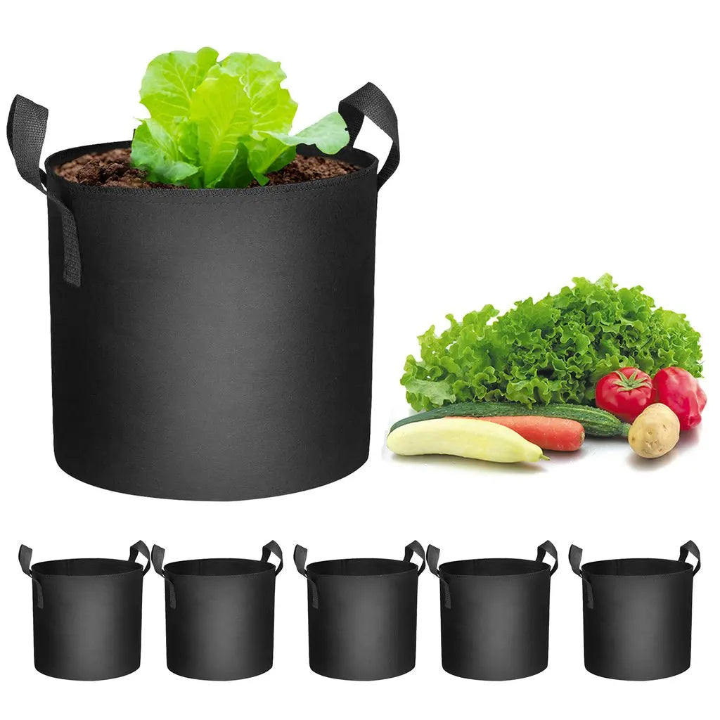 MARS HYDRO Plant Grow Bags 5/11 Gallon Pack of 5, Heavy Duty Thickened Nonwoven Fabric Pots with Handles