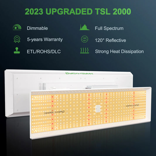 Mars Hydro TSL 2000 Full Spectrum Led Grow Light 300W Dimmable LED Plant Light for Indoor Tent Veg Bloom